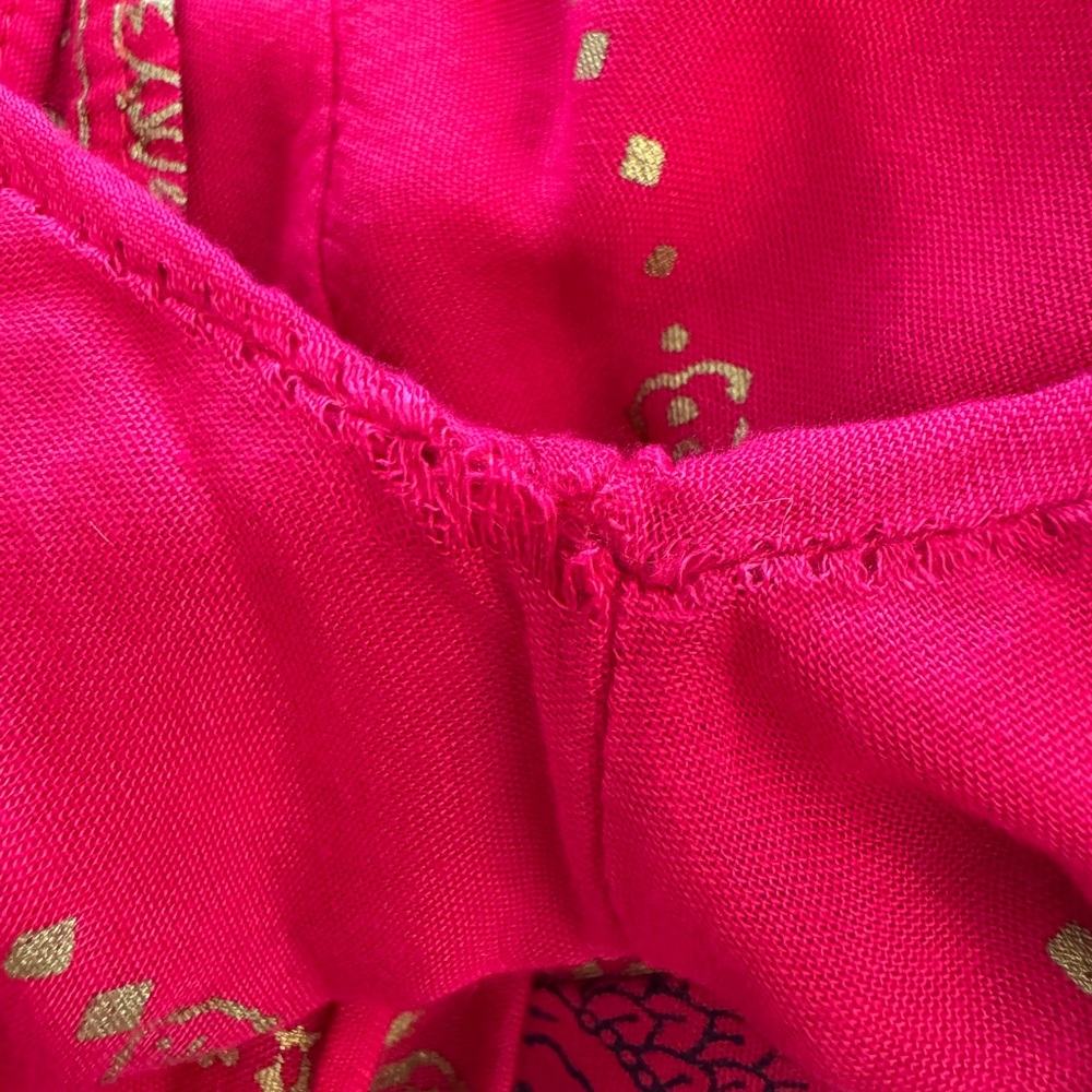 Vibrant Teal and Pink Boho Embroidered Pants - Picture 6 of 6